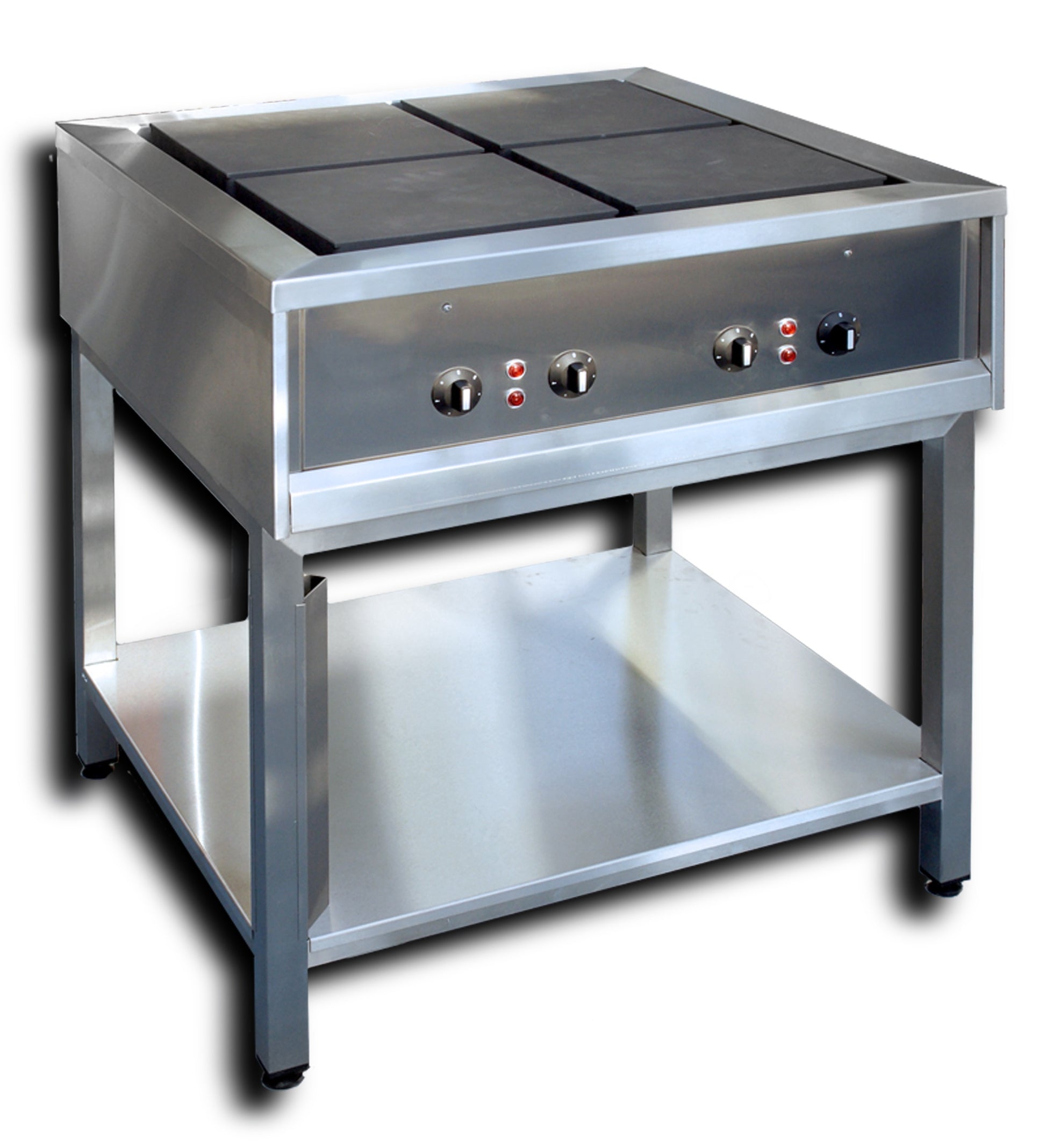 Floor Electric Cooker, 4 Cast-Iron Burners, 12 kW