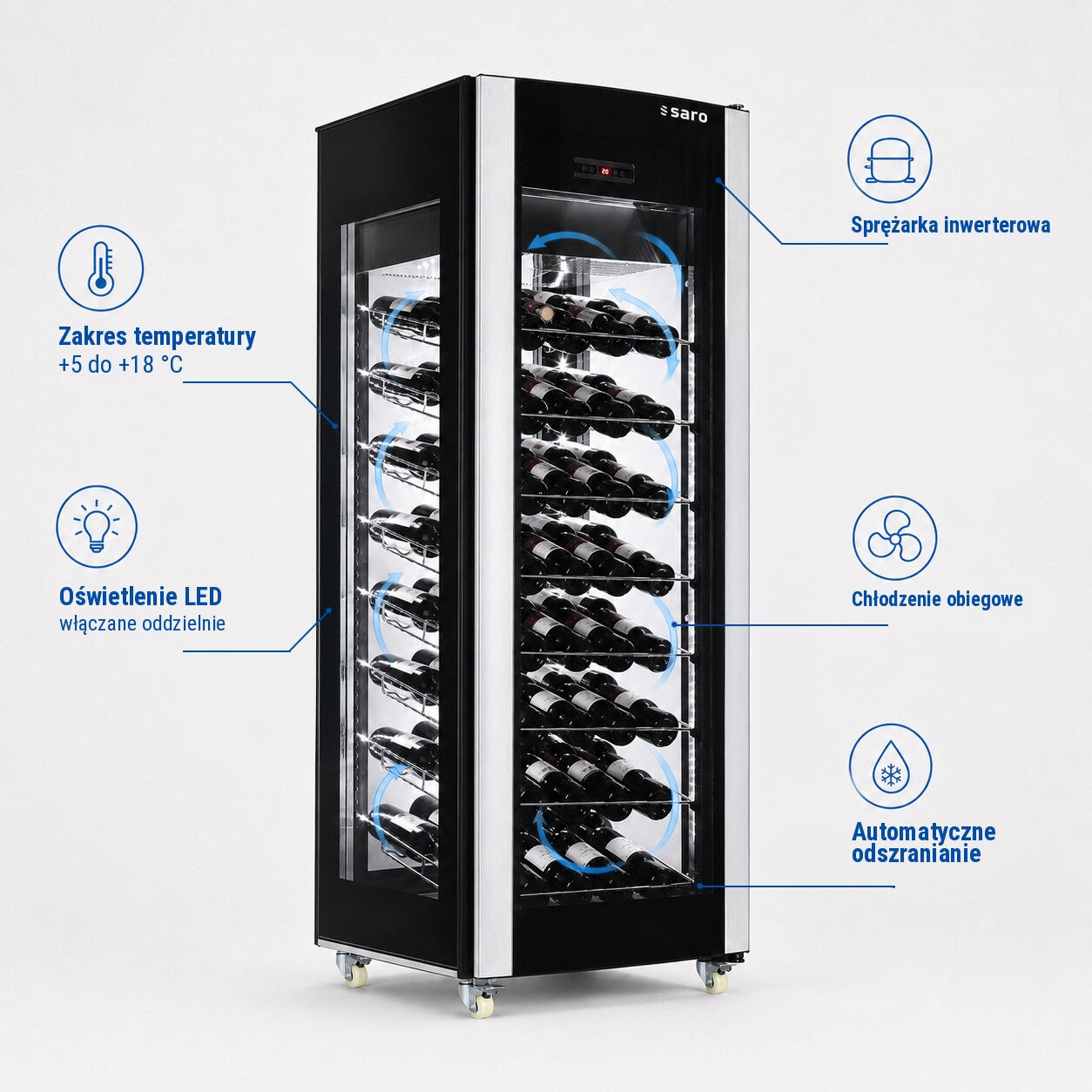 Saro WK 81 wine cooler, feature diagram