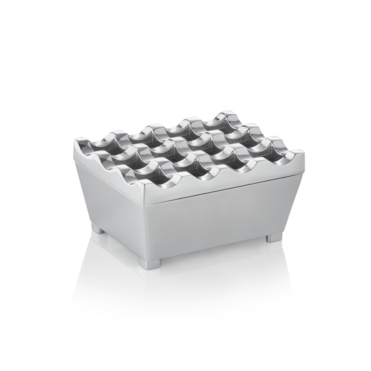 Was Wind Ashtray, Chrome-Plated Zinc, 95 x 75 mm