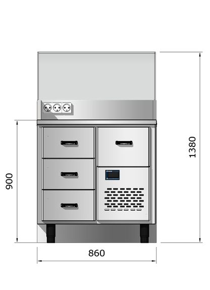Heated Plate Dispenser, 45 Plates, 30–70°C