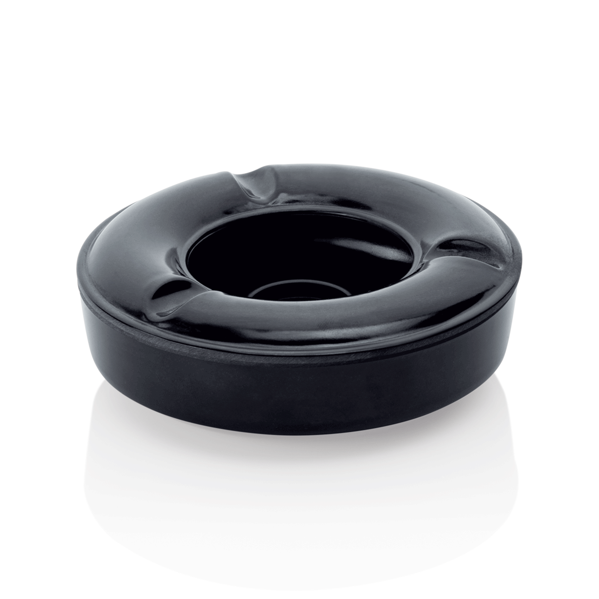 Was Wind Ashtray, Melamine, Black, Ø125 mm, Set of 6
