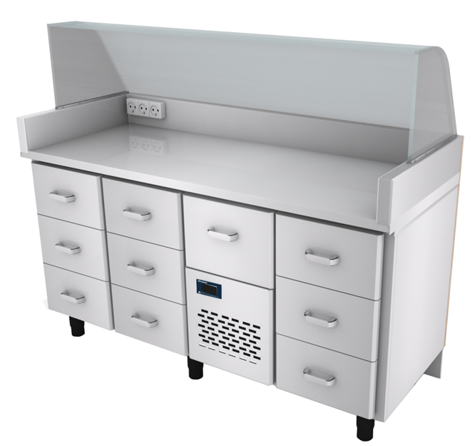 Hot Dog Station, Stainless Steel, 1660×650×900 mm