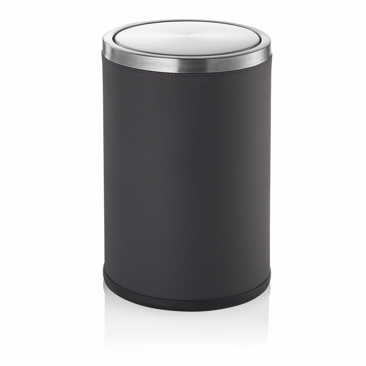 Was Waste Bin, Ø200 mm, 9 L, Dark Brown Vegan Leather