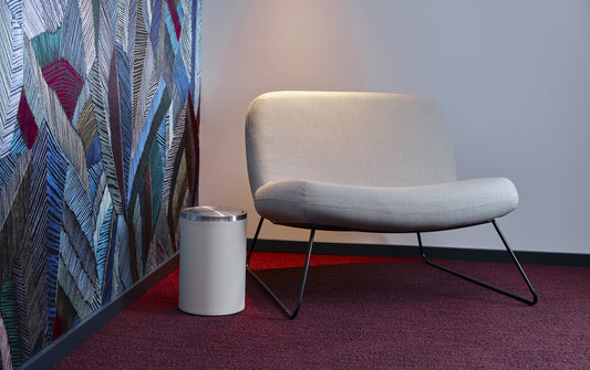 Was Waste Bin, Ø200 mm, 9 L, Beige Vegan Leather