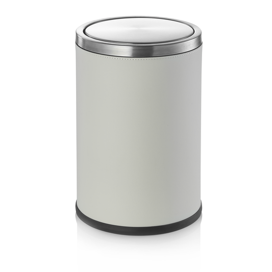 Was Waste Bin, Ø200 mm, 9 L, Beige Vegan Leather