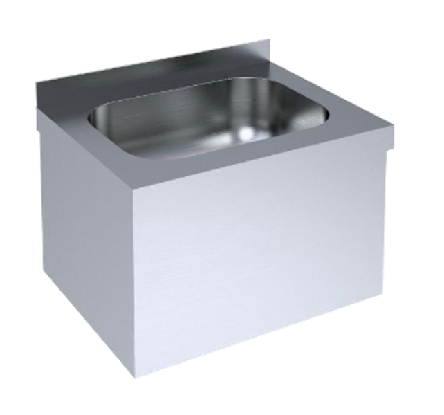 Wall-Mounted Hand Basin, Stainless Steel, 400x210mm