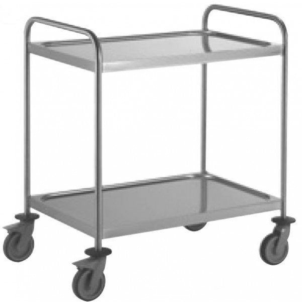 2-Shelf Stainless Steel Trolley, 750×500×930 mm, 50 kg