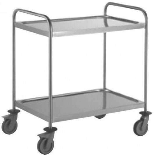 2-Shelf Stainless Steel Trolley, 750×500×930 mm, 50 kg