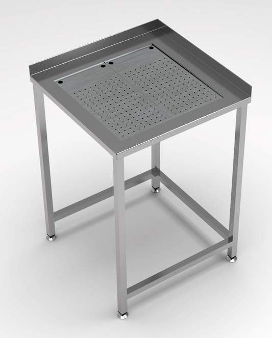 Stainless Steel Work Table with Drip-Tray, 600 W