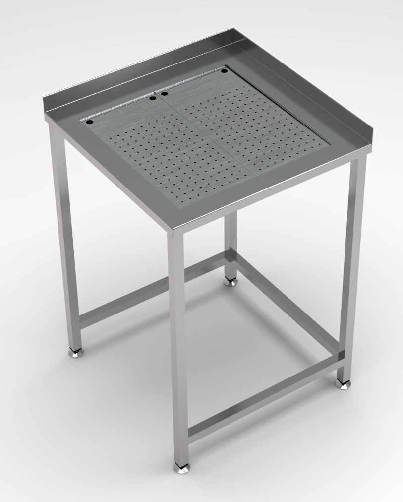 Stainless Steel Work Table with Drip-Tray, 600 W