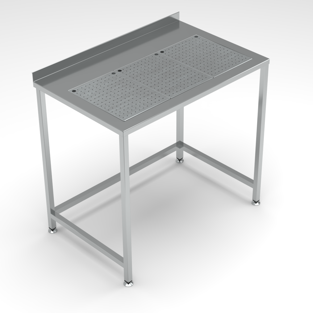 Stainless Steel Work Table with Drip-Tray, 600 W