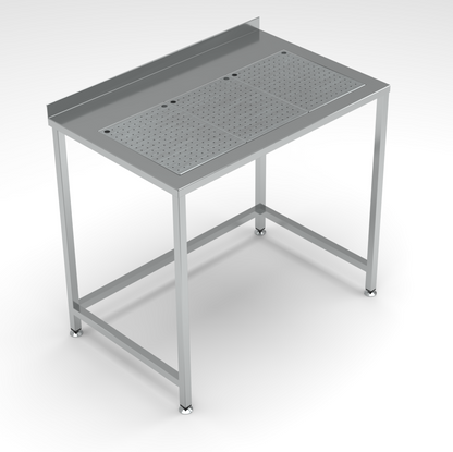 Stainless Steel Work Table with Drip-Tray, 600 W