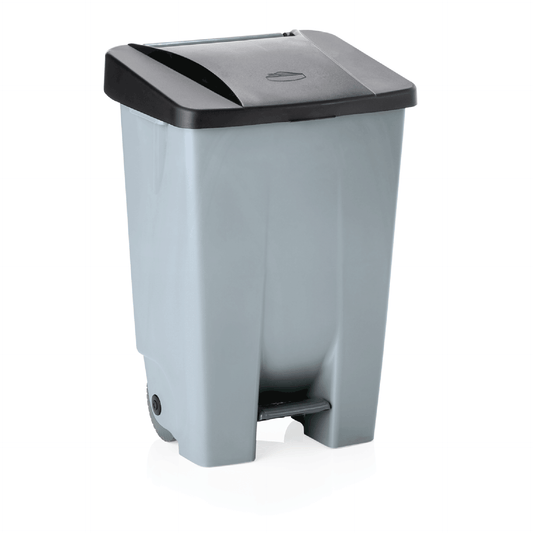Was Made-in-EU Pedal Bin, Black, 80 L, with Castors