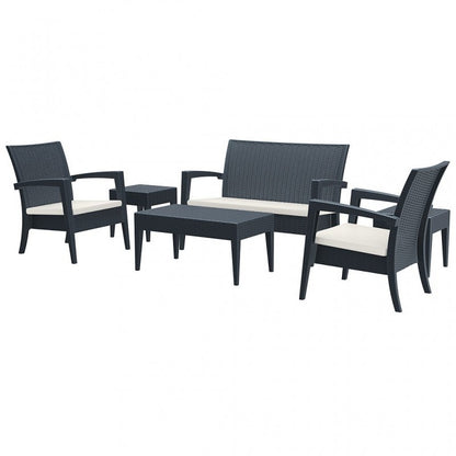 Miami Outdoor Lounge Set, 6-Piece, PP Rattan-Look