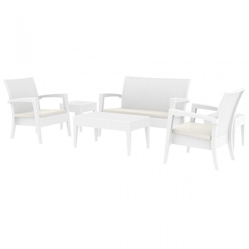 Miami Outdoor Lounge Set, 6-Piece, PP Rattan-Look