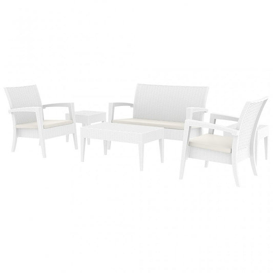 Miami Outdoor Lounge Set, 6-Piece, PP Rattan-Look