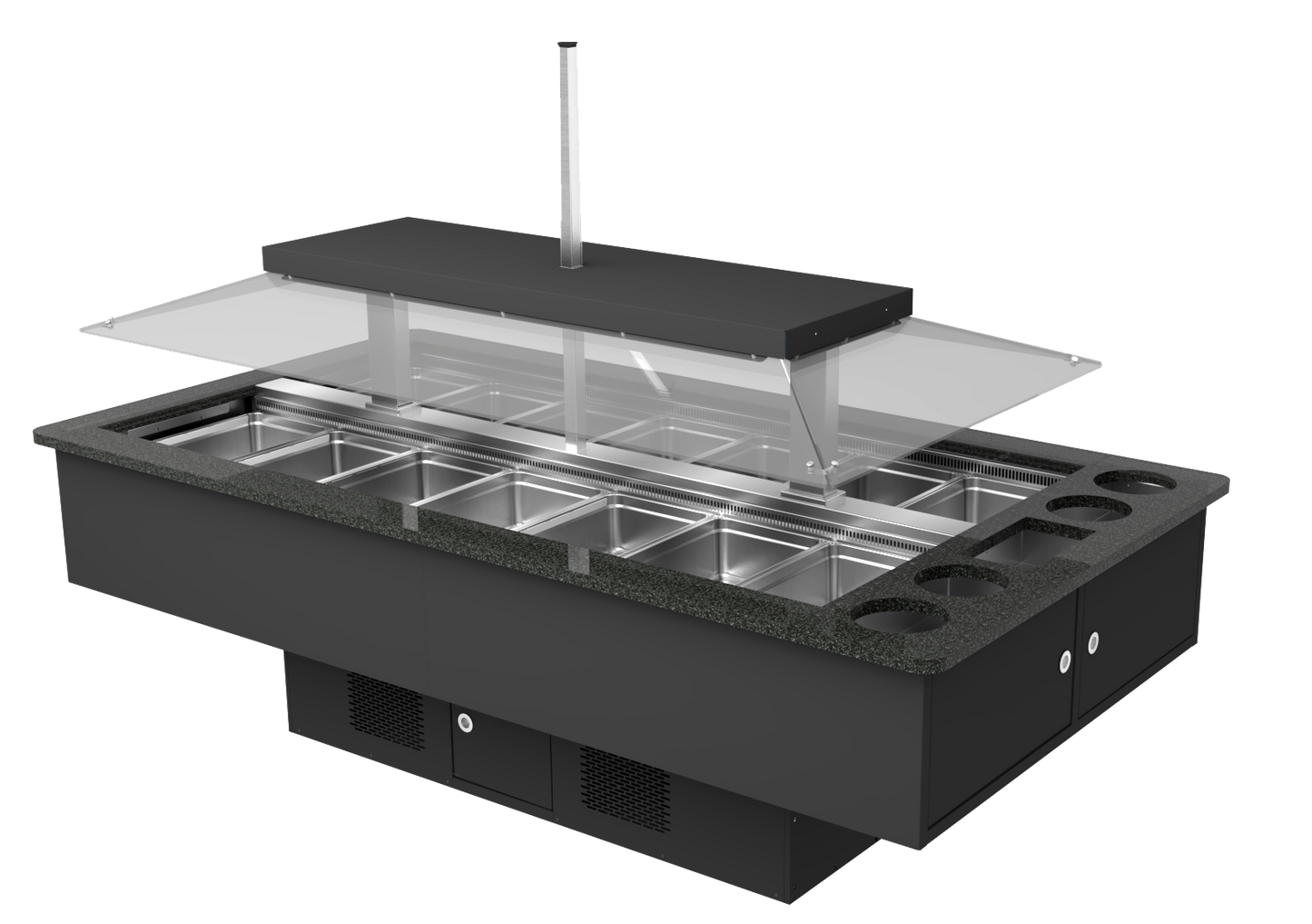 Refrigerated Salad Bar Counter, 14x GN 1/1, +2/+3°C