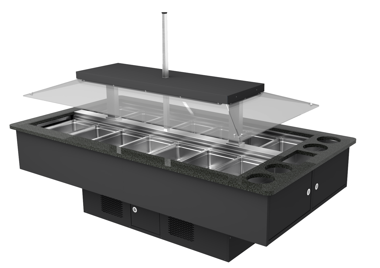 Refrigerated Salad Bar Counter, 14x GN 1/1, +2/+3°C