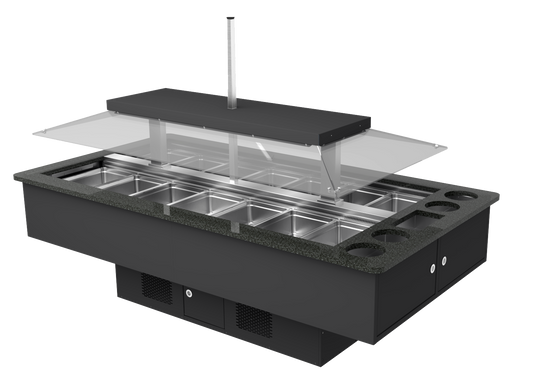 Refrigerated Salad Bar Counter, 14x GN 1/1, +2/+3°C