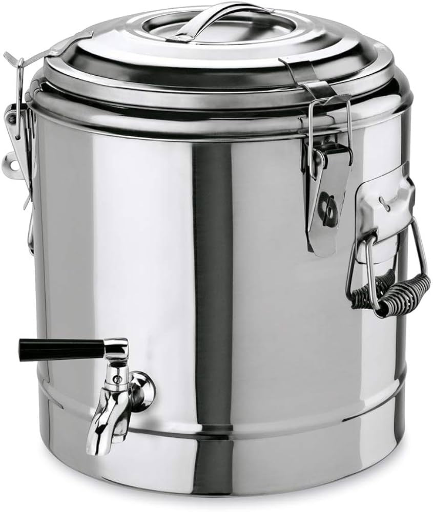 Insulated Beverage Dispenser, 22 L, Stainless Steel