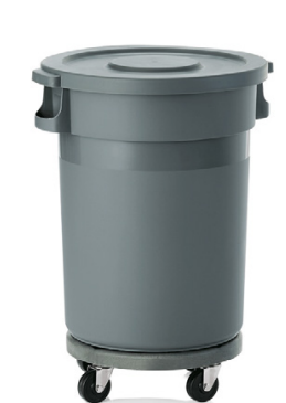 Mobile Waste Bin With Trolley & Flat Lid, 80 L