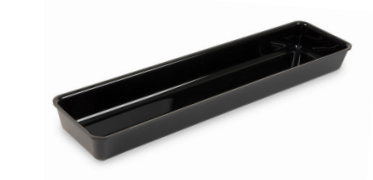 Acrylic Counter Tray, System 28, 560×140×50 mm, Black