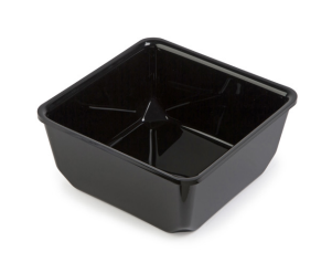 Square Display Dish, 205x205x80mm, Black PMMA