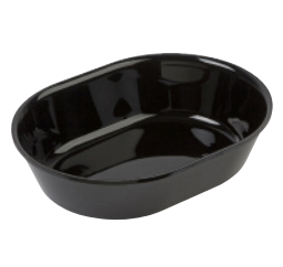 PlexiLine Salad Dish SAL2620, Oval, 265 x 200 x 65 mm, Black