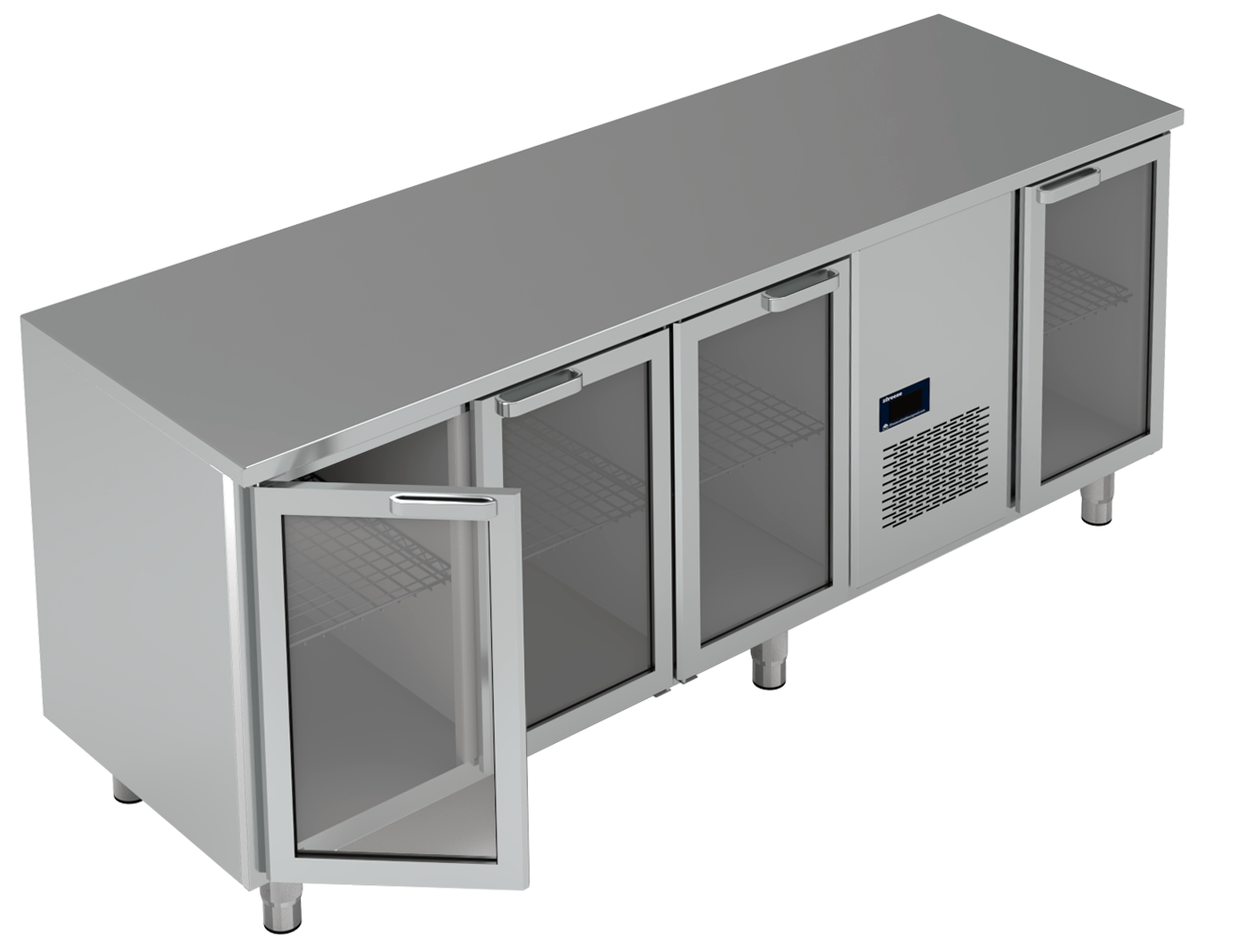 Refrigerated Table, 4 Glass Doors, 2+6°C, 2060 mm