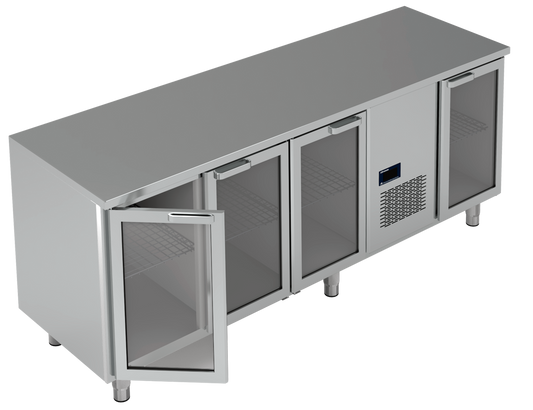 Refrigerated Table, 4 Glass Doors, 2+6°C, 2060 mm