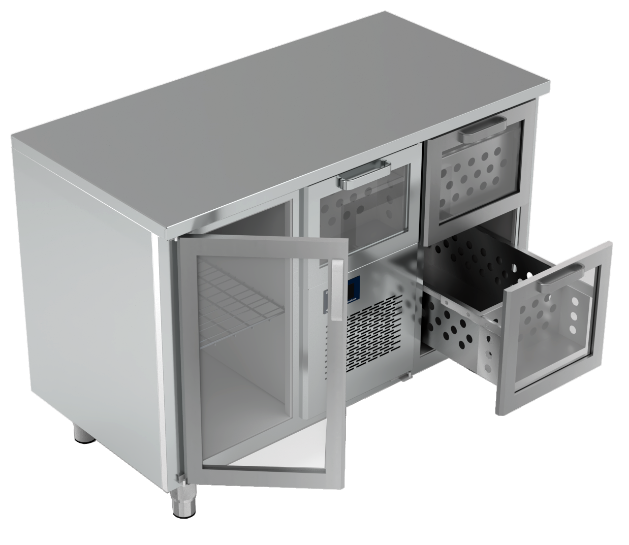 Refrigerated Table, Glass Door & Drawer, +2/+6°C