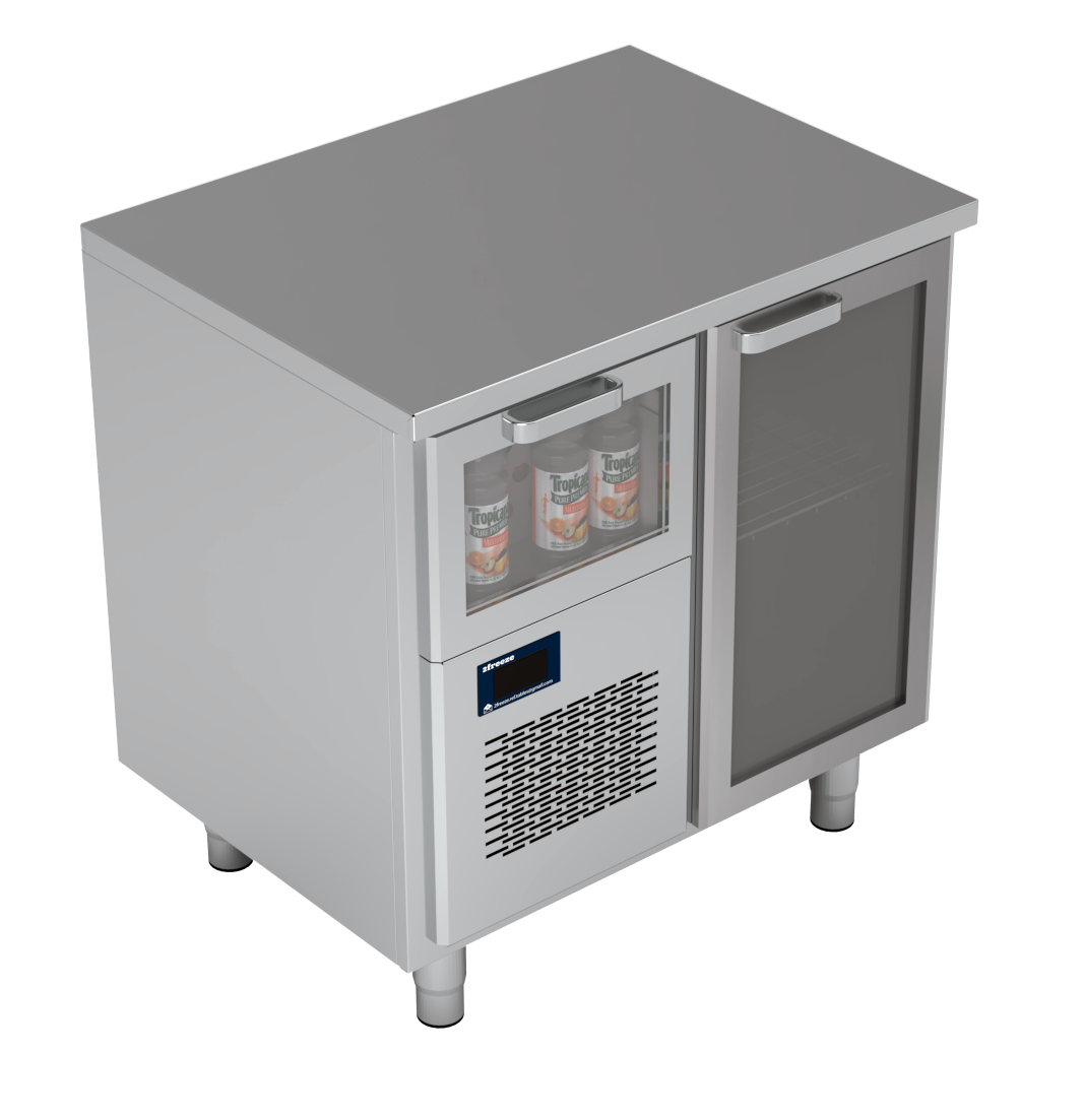 Refrigerated Bar Table, Glass Door & Drawer, 2/6°C