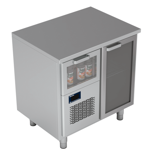 Refrigerated Bar Table, Glass Door & Drawer, 2/6°C