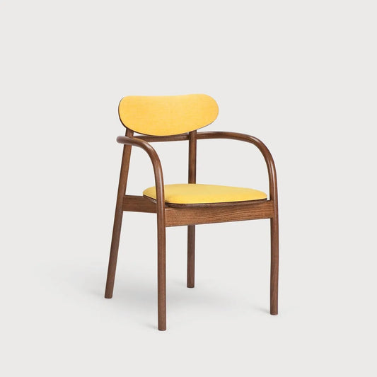 La-benda Bentwood Armchair, Stackable, Upholstered