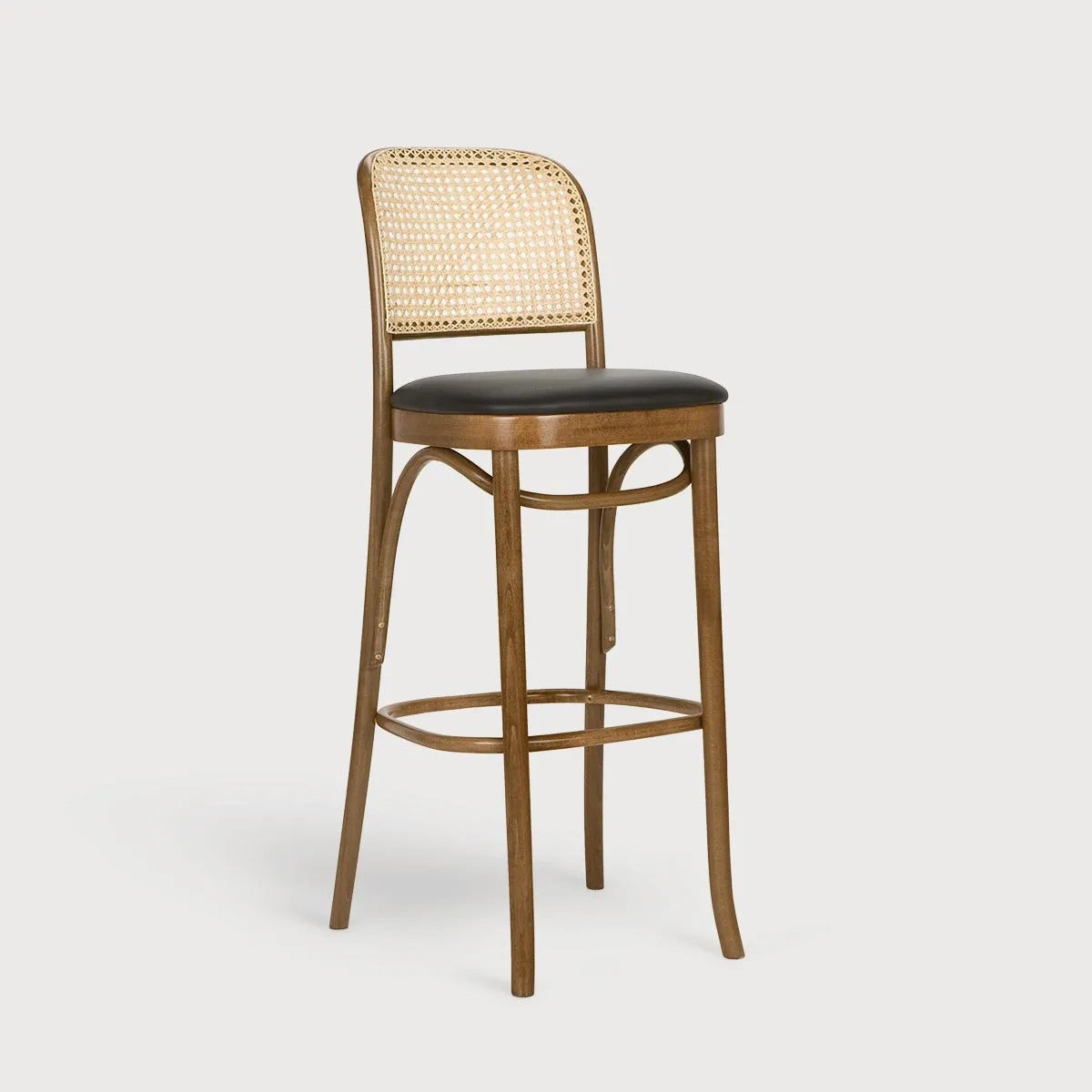Classic Bentwood Barstool, Beech, Fabric Seat