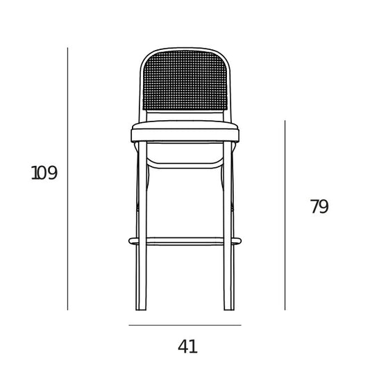 Paged Bentwood Barstool Classic, Beech, Fabric Seat