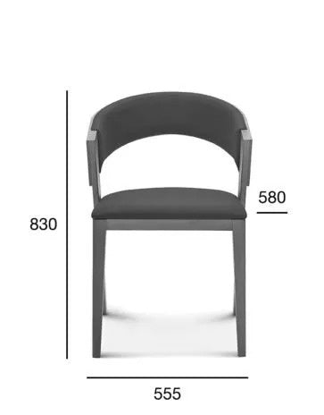 Cosy Upholstered Armchair, Solid Wood, 490 mm Seat