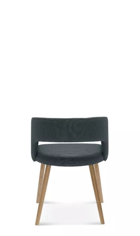 Cube Upholstered Armchair, Beech/Oak, 470mm Seat