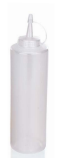 White Squeeze Bottle, 450 ml, PE, Set of 6