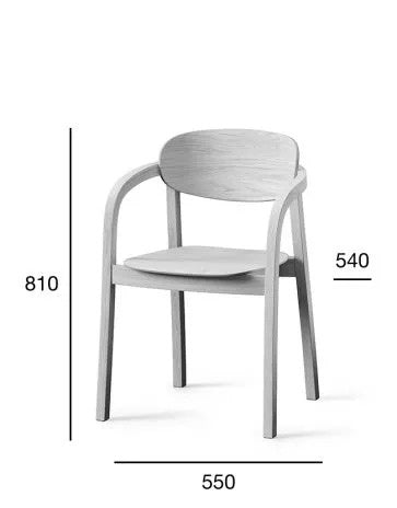 Linia Armchair, Beech Wood, Stackable