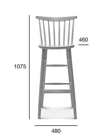 Wand Bar Stool, Solid Beech, Upholstered Seat