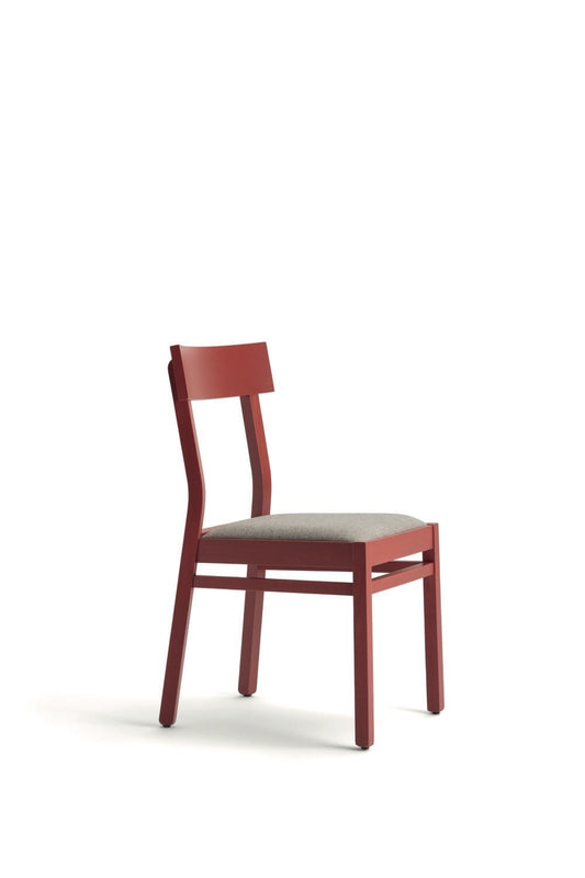 Palma Beech Wood Restaurant Chair Italia, Upholstered Seat