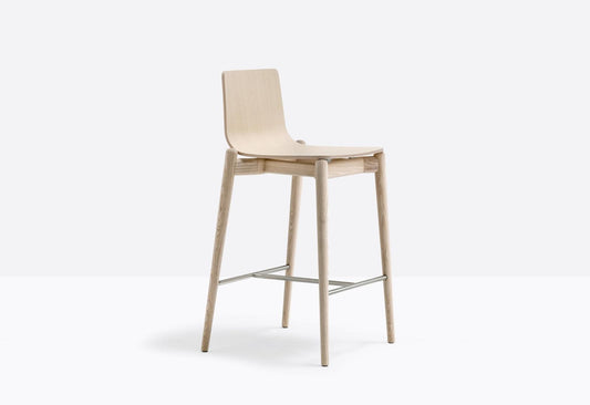 Pedrali Barstool Malmö, Ash Wood, 650/750 mm
