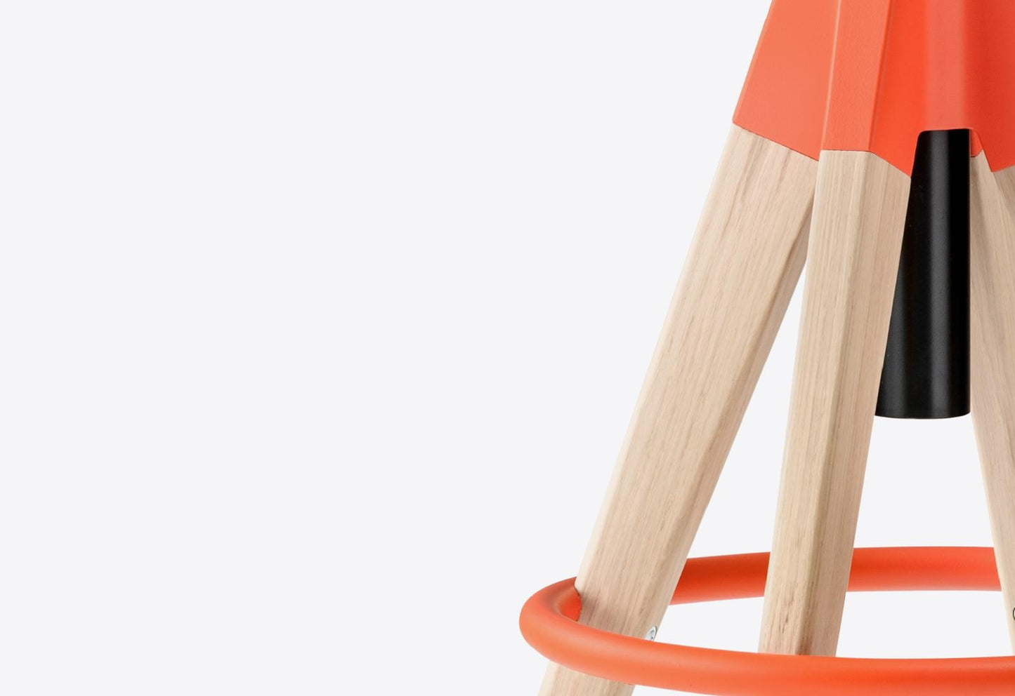 Arki Swivel Bar Stool, Solid Oak, 650–755 mm