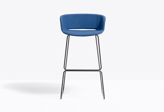 Babila Bar Stool with Back, Sled Base, 755 mm
