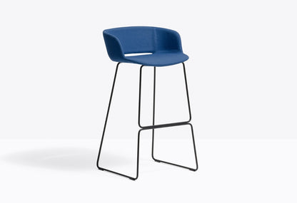 Babila Bar Stool with Back, Sled Base, 755 mm