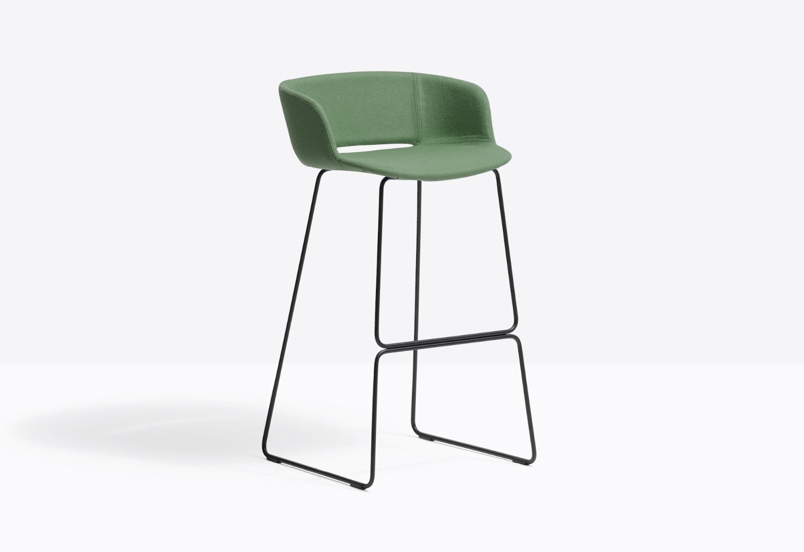 Babila Bar Stool with Back, Sled Base, 755 mm