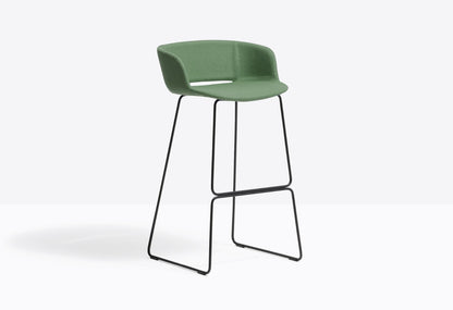 Babila Bar Stool with Back, Sled Base, 755 mm