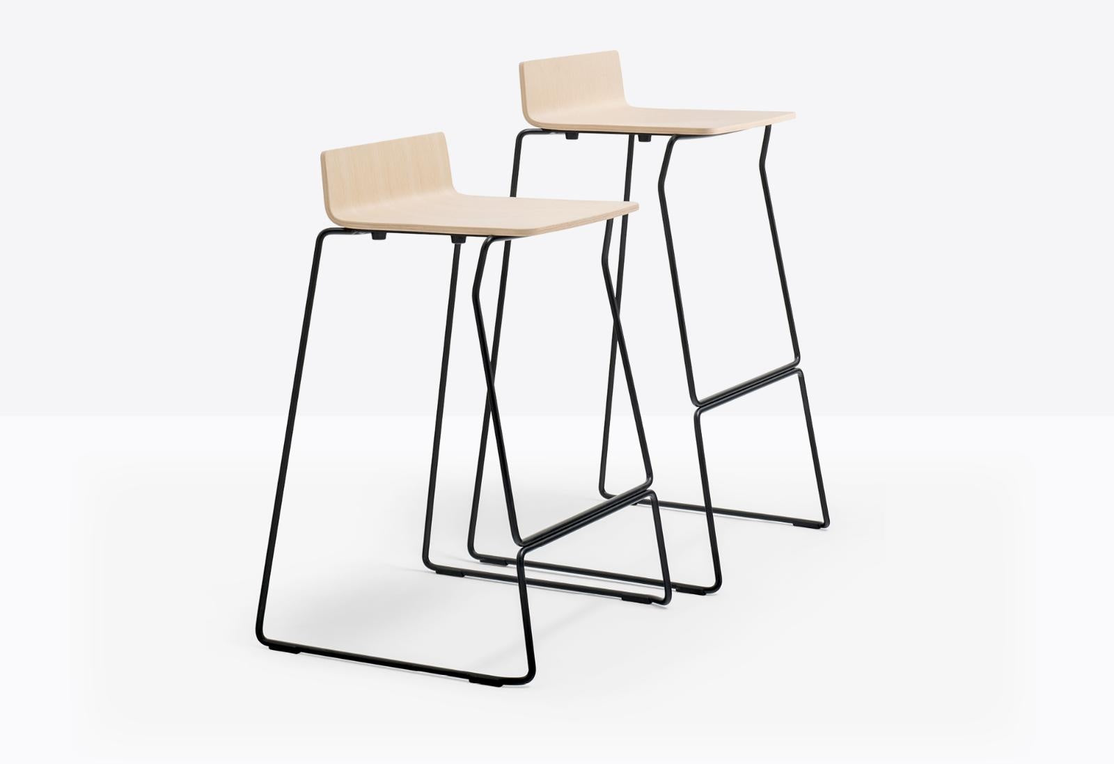 Osaka Bar Stool, Sled Base, Seat H 650 mm
