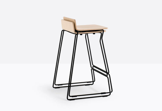 Pedrali Bar Stool Osaka Metal, Sled Base, Seat H 650 mm
